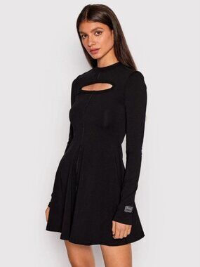 Versace Jeans Couture Black Cutout Front Mini Dress Size 8